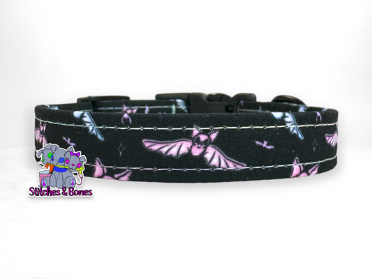 Dog Collar | 8-12” x5/8” | Pastel Bats