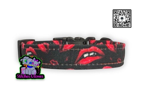 Dog Collar | 8-12” x5/8” | Rocky Horror Lips