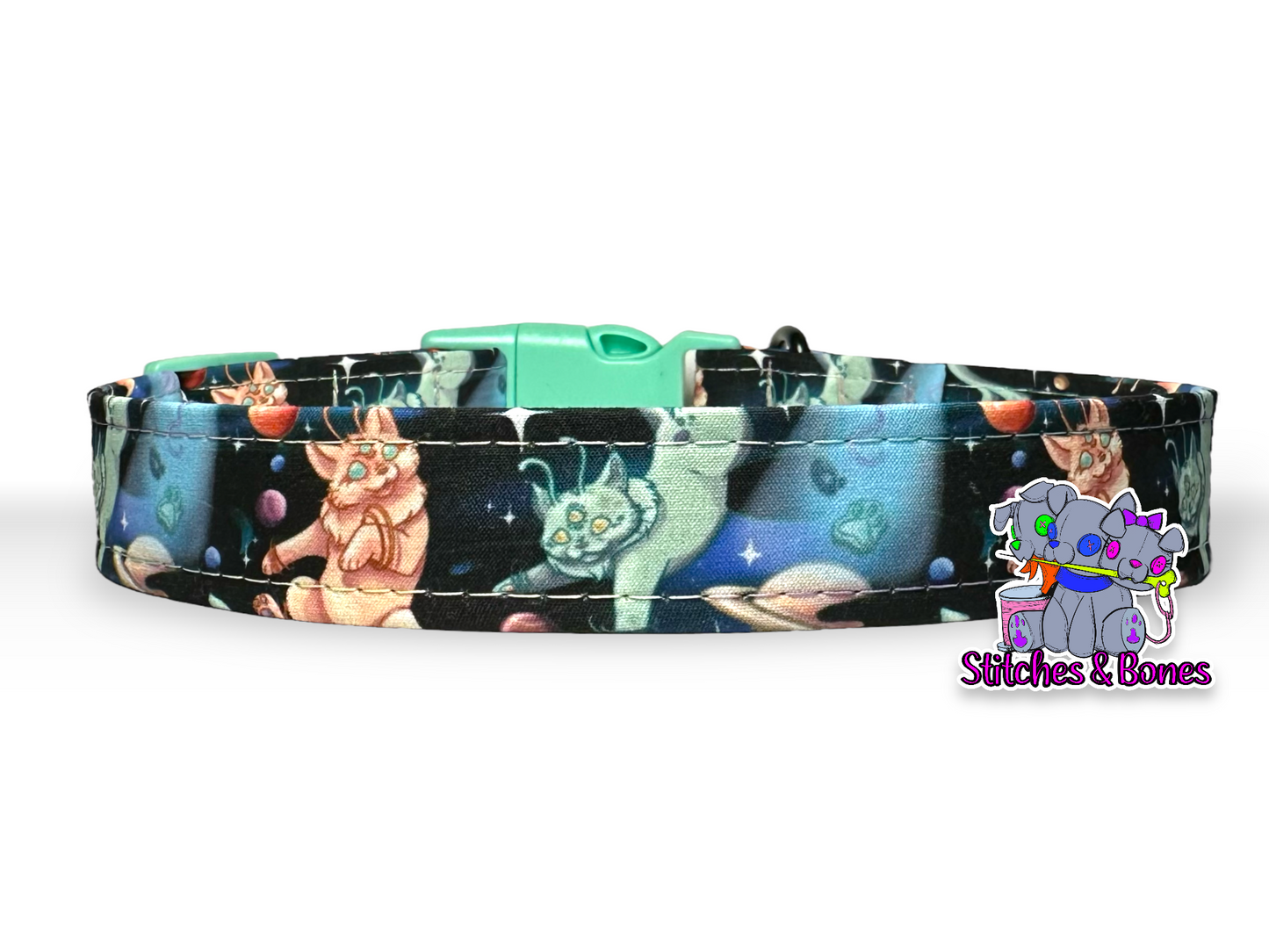 Dog Collar | 13-19” x1” | Space Cats