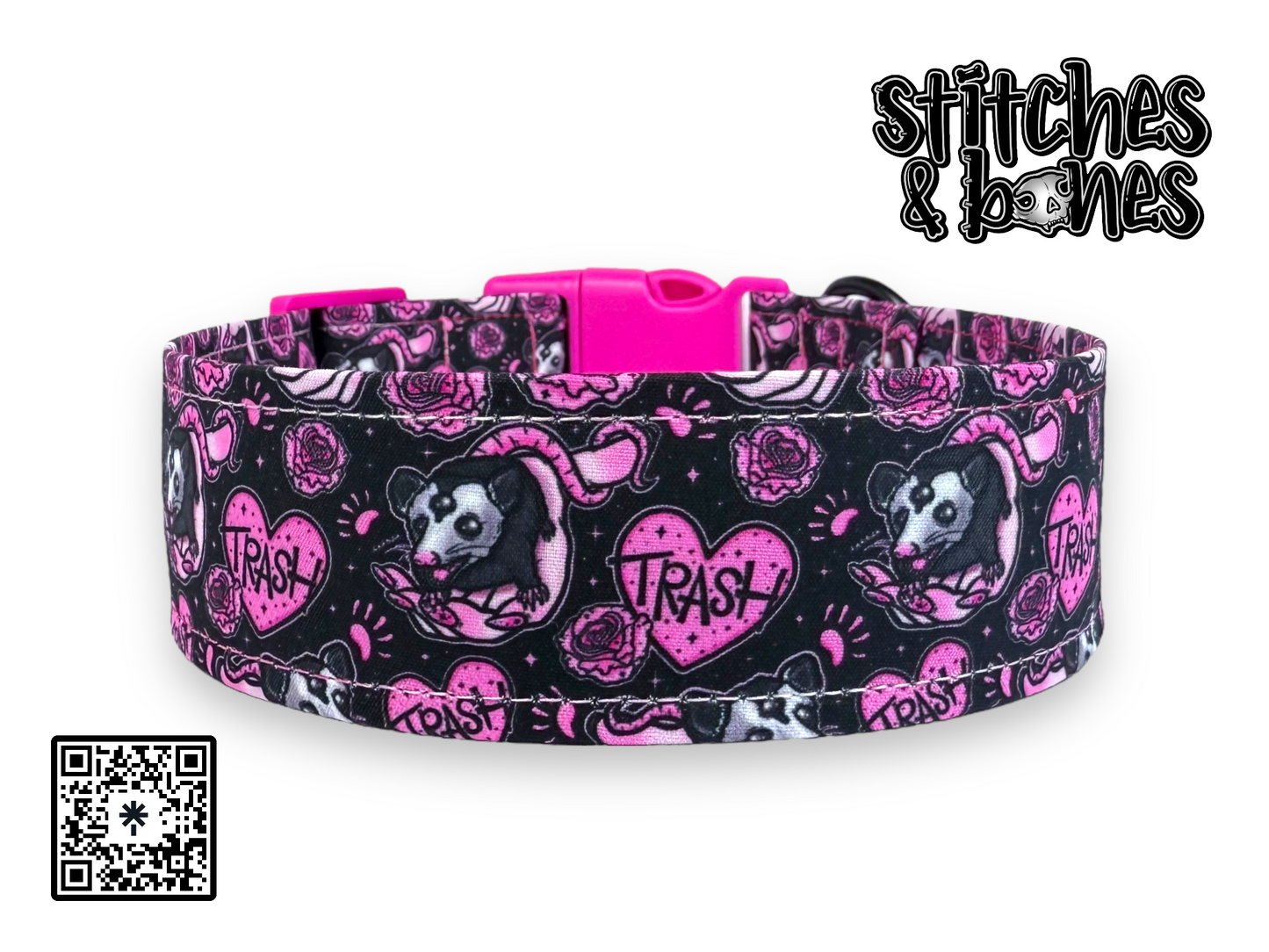 Dog Collar | 14-21” x1.5” | Valloween Trash